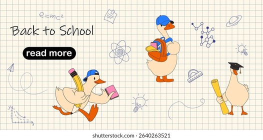 Web page design template.  banner, web, poster, online, order. Back to school	