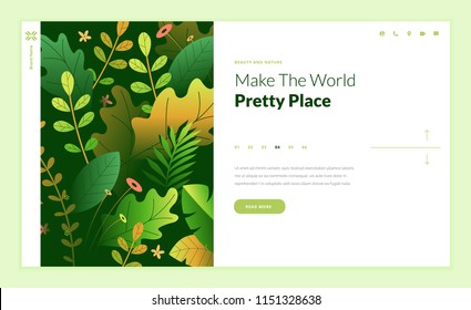 Web page design template for beauty, spa, wellness, natural products, cosmetics, body care, healthy life. Modern flat design vector illustration concept for website and mobile website development. 