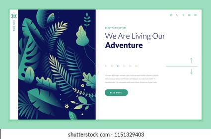 Web page design template for beauty, spa, wellness, natural products, cosmetics, body care, healthy life. Modern flat design vector illustration concept for website and mobile website development. 