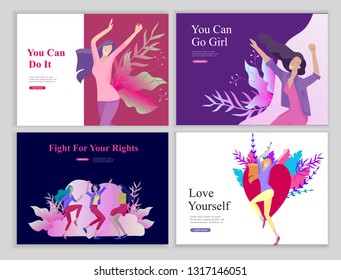 Set Web Page Design Templates Beauty Stock Vector (Royalty Free) 1150708049