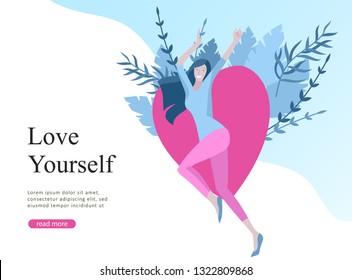 Web page design template for beauty dreams, International Womens Day, girls power, wellness, body care, healthy life, design vector illustration concept for website and mobile website development