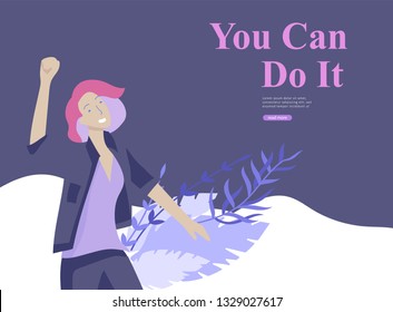 Web page design template for beauty dreams, International Womens Day, girls power, wellness, body care, healthy life, design vector illustration concept for website and mobile website development