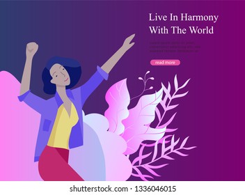 Web page design template for beauty dreams, International Womens Day, girls power, wellness, body care, healthy life, design vector illustration concept for website and mobile website development