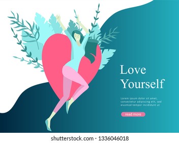 Web page design template for beauty dreams, International Womens Day, girls power, wellness, body care, healthy life, design vector illustration concept for website and mobile website development