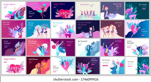 Web page design template for beauty dreams, International Womens Day, girls power, wellness, body care, healthy life, design vector illustration concept for website and mobile website development