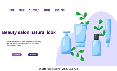 Web-Design-Vorlage für Beauty, Spa, Wellness, Naturprodukte, Kosmetik, Körperpflege.