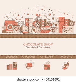 Web page design template for chocolate shop