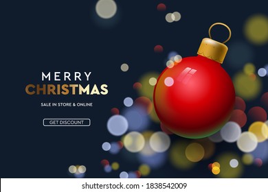 Web page design template for Christmas Sale. Vector illustration for landing page, poster, banner and website development.