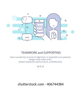 Web page design template of company profile, teamwork, corporate business workflow, career opportunities, team skills, management. Flat layout style, business concept web vector illustration.