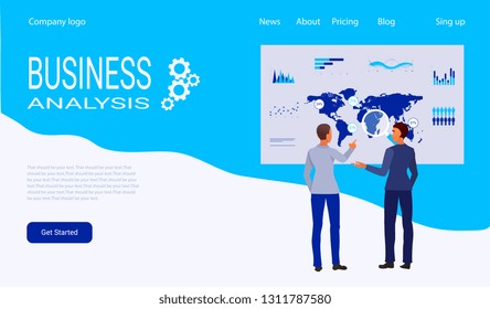 web page design template for creative and innovative solutions, business services, management and analytics. Modern vector illustration concepts for website development