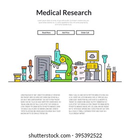 Web page design template with different medical symbols and icons. Hero image concept for medical site. Website layout.