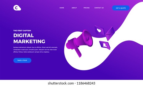 Web page design template for digital marketing. Modern vector illustration concepts for website.