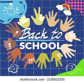 Web page design template for elementary school, studio, math course, creative kids. Finger counting. Mental math. Modern design vector illustration concept for web and mobile website development.