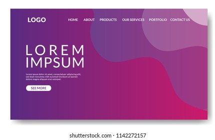Web page design template. Landing page template 