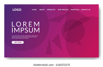 Web page design template. Landing page template 