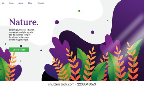 web page design template with nature background. vector illustration