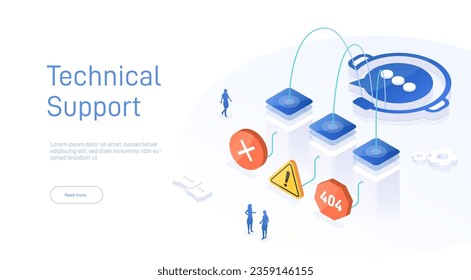 Web page design templates for 24-7 call center support. Isometric 24 hours open customer service. Vector 3d illustration Customer Service, Support or CRM