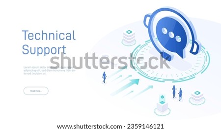 Web page design templates for 24-7 call center support. Isometric 24 hours open customer service. Vector 3d illustration Customer Service, Support or CRM