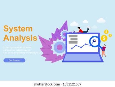 Web page design templates for  analytics, analysis, graphic, diagram finance. Modern vector illustration concepts for website and mobile website development. Vector