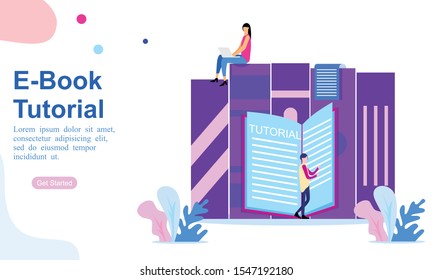 Web page design templates for book library, online learning, education. Modern vector illustration concepts for website and mobile website development.
