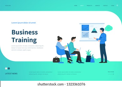 Web page design templates for Business Training. Modern vector illustration concept for website.