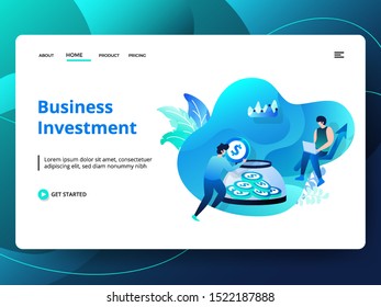 Web page design templates for Business Investment. Concepts for website and mobile app development. Modern style vector illustration