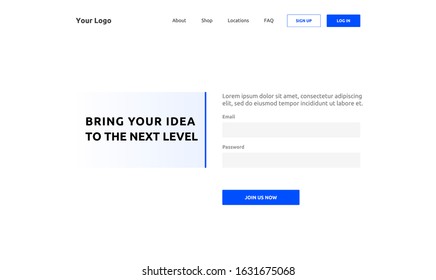 Web page design templates for business, finance, development and marketing. Modern vector layout concepts for website, landing page and mobile website development.