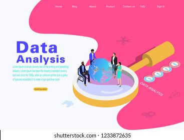 Web page design templates for business,Data analysis, finance and marketing. Modern vector illustration concepts for website and mobile website development.