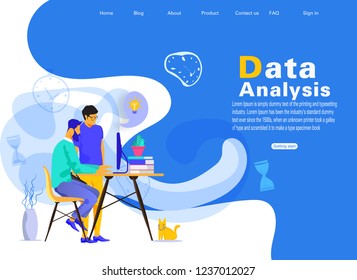 Web page design templates for business,Data analysis, finance and marketing. Modern vector illustration concepts for website and mobile website development.
