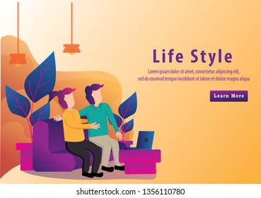 web page design templates concept life style for app and mobile,  Modern vector illustration concepts for website and mobile website