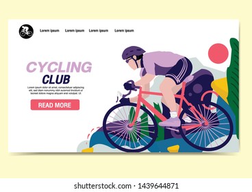 web page design templates for cycling club, sport online store. Vector illustration concepts for website and mobile website development.