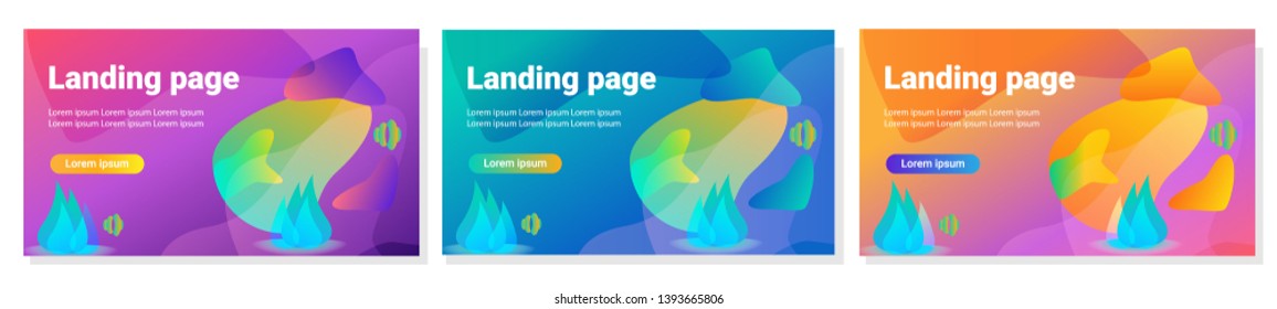 web page design templates for data analysis, management app, website development.