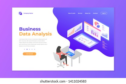 web page design templates for data analysis, digital marketing, teamwork, business strategy and analysis. Modern vector illustration concepts for website and mobile website development.