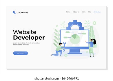 Diseño de plantilla de sitio web. Concepto moderno de ilustración vectorial del diseño de páginas web para el desarrollo de sitios web y móviles. Fácil de editar y personalizar.