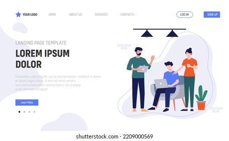 Web page design templates for data analysis,, consulting, social media marketing. Modern vector illustration concepts for website and mobile website development.. Modern vector flat illustration.