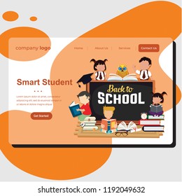 Web page design templates for web developer, back to school concept. SEO and responsive design. Modern vector illustration concepts for website and mobile website development. Landing page Template