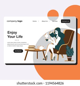 Web Page Design Templates For Web Developer,relaxation Concept. SEO And Responsive Design. Modern Vector Illustration Concepts For Website And Mobile Website Development. Landing Page Template