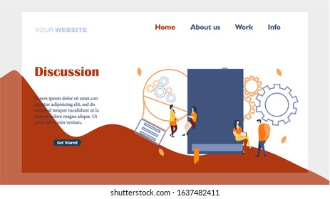 Web page design templates for discussion. Modern vector illustration concepts for website and mobile website development.