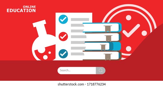 diseño de página web plantillas concepto de aprendizaje a distancia. Educación en línea, aprendizaje en casa, con el contenido de la situación epidémica del virus. Estilo de caracteres, ilustración vectorial.