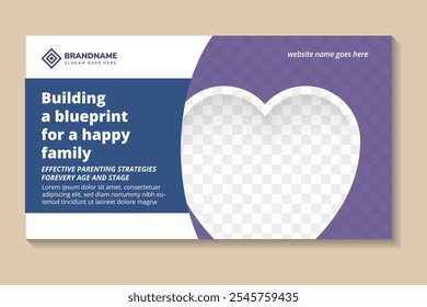 Web page design templates for family planning, travel insurance, nature and healthy life. Modern vector illustration concepts for website website development with photo space. horizontal layout