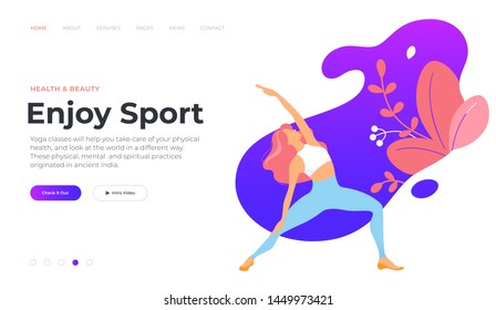 Web page design templates for fitness, yoga, beauty, spa, wellness, natural products, cosmetics, body care. Modern vector illustration concepts for website and mobile website development. 