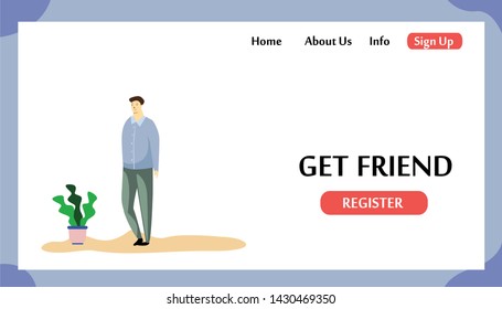 Web page design templates for Get Friend. Modern vector illustration concepts for website and mobile website development