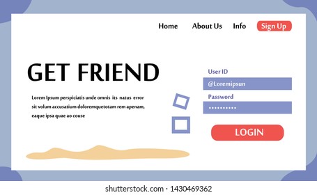 Web page design templates for Get Friend. Modern vector illustration concepts for website and mobile website development