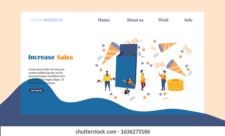Web page design templates for increase sales. Modern vector illustration concepts for website and mobile website development.