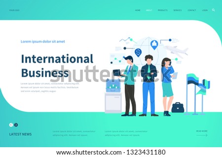 Web page design templates for International Business. Modern vector illustration concept for website.