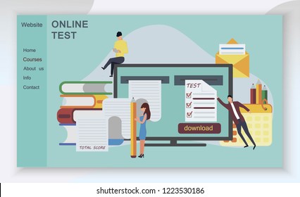 The web page design templates for language courses, e-learning, online education is shown. Modern vector illustration concepts for website and mobile website development, apps is presented.