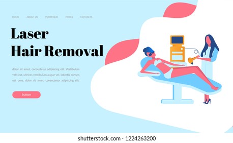 web page design templates for laser hair removal, cosmetology, medicine . Modern illustration concepts for website and mobile website development.