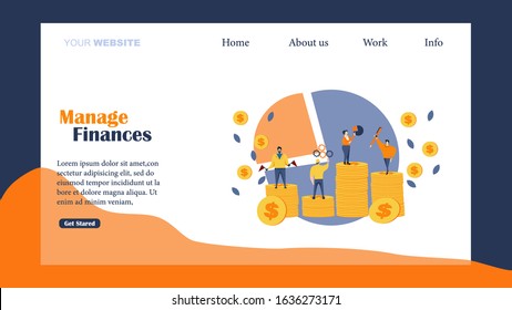 Web page design templates for manage finances. Modern vector illustration concepts for website and mobile website development.