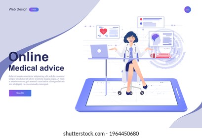 Web page design templates of medical,healthcare,diagnosis,online doctor.vector illustration.