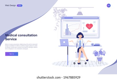 Web page design templates of medical,healthcare,diagnosis,online doctor.vector illustration.